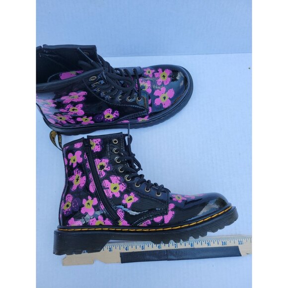 Doctor Martens JUNIOR 1460 PANSY PATENT LEATHER LACE UP BOOTS DR DOC WOMENS 5 36 - Picture 8 of 16